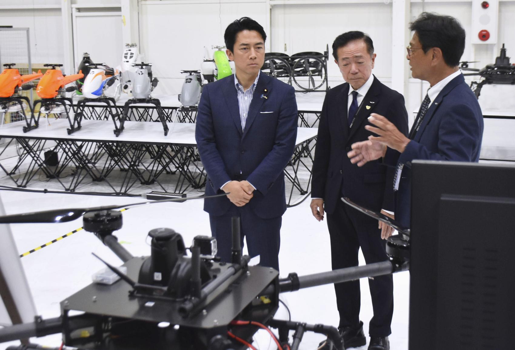 Japan's defense chief visits drone maker, stresses local production