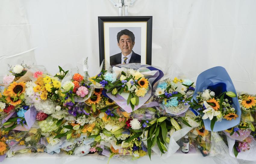 Flowers at memorial table